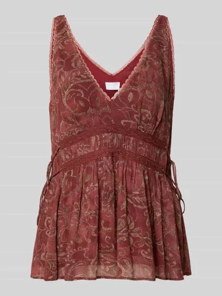 Top Jake*s Collection z dekoltem w serek koronkowy