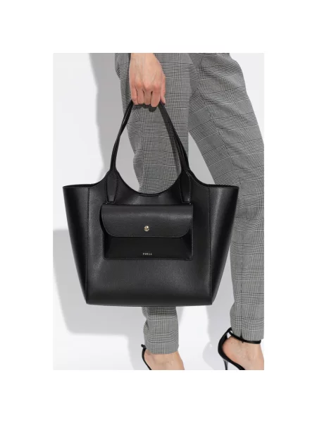 Furla torebka shopper skórzana Lea M Tote czarna