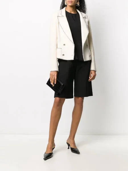 Tvídová bunda Chanel Pre-owned bílá