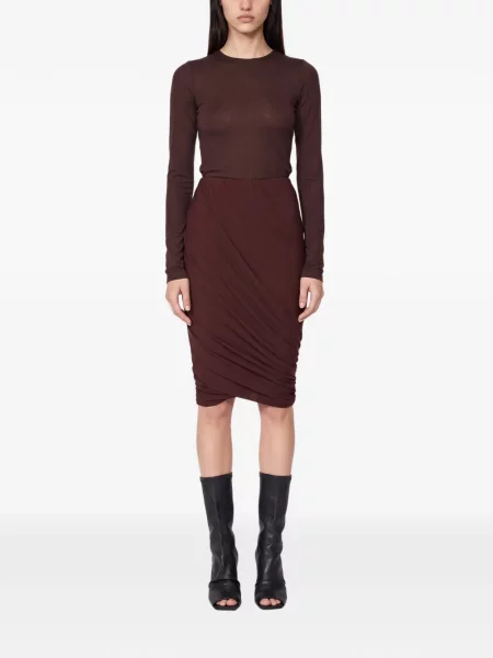Fusta mini Rick Owens Lilies cu volane maro