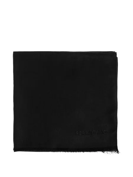 Fular Ferragamo cu broderie negru