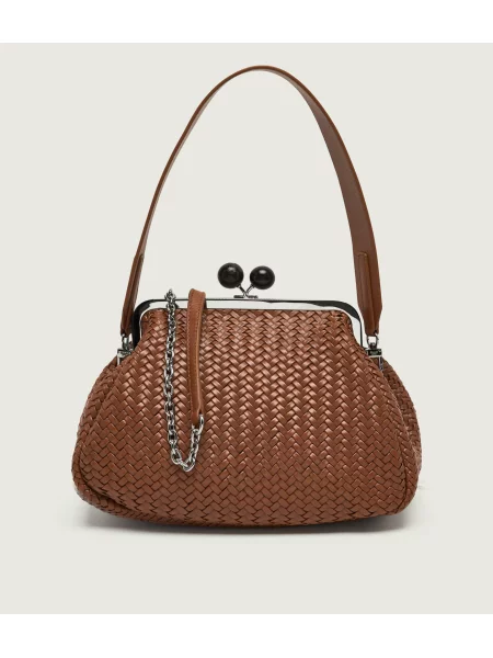 Weekend MaxMara De piele geantă pe umăr Wkaere Pasticcino maro