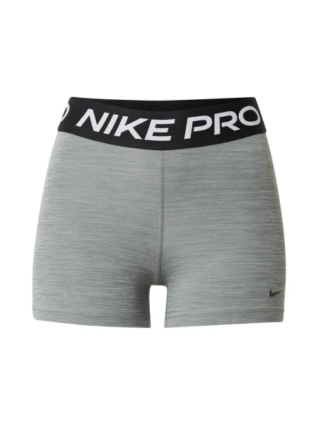 NIKE Športne hlače Pro pegasto siva / črna bela