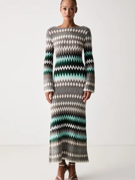 Twinset rochie tricotată gri