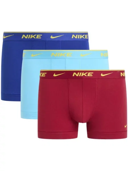 Bokserki Nike Cotton Stretch jasnoniebieski elektryczny niebieski 3 sztuki S czerwony
