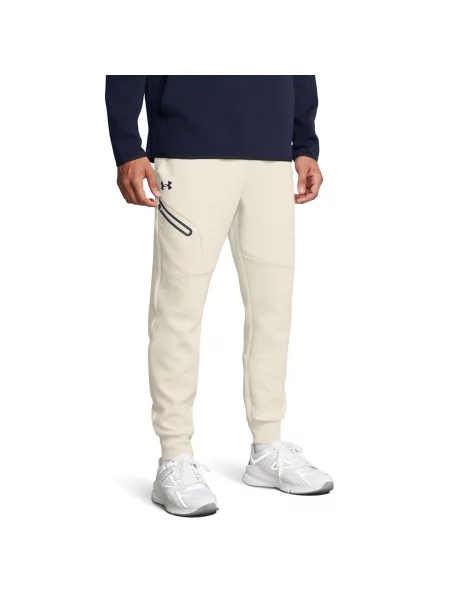 Pantaloni Under Armour Unstoppable Fleece Jogger EU Summit White/ Black L alb