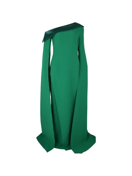 Rochie maxi Safiyaa cu un umăr gol verde