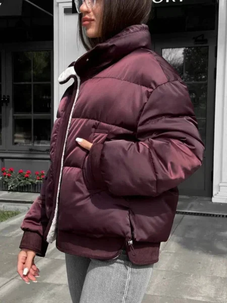 Демісезонна куртка D&V couture бордовий