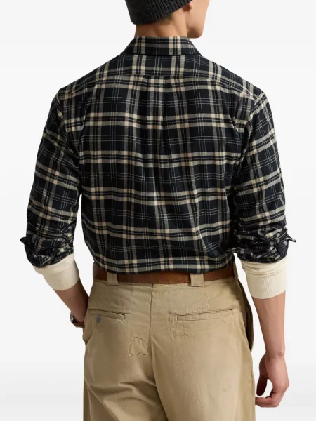 Șapcă Polo Ralph Lauren de mătase cu broderie cu dungi negru