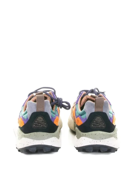 Sneakerși Flower cu model floral maro