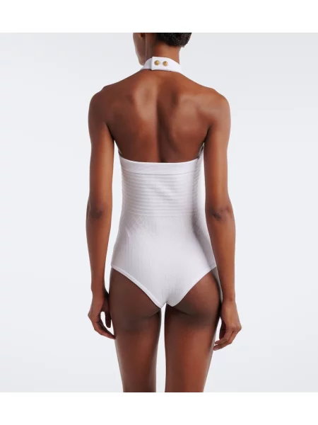 Pleteno bodi Balmain s halter ovratnikom bela