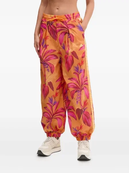 Top Adidas z autografem garniturowy w kwiatki czarny