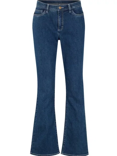 Jeansy o kroju bootcut ze średnim stanem z bawełny organicznej niebieskie