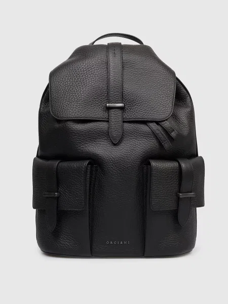 Кожаный рюкзак Orciani черный