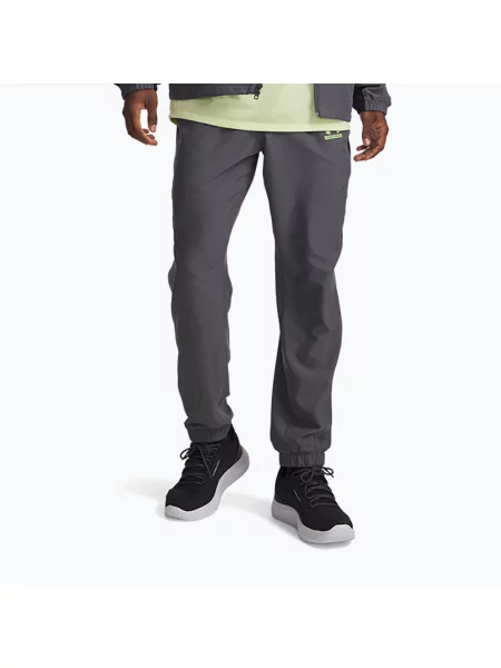 Мъжки панталони Under Armour Tech Sport castlerock/black/lumos lime черно