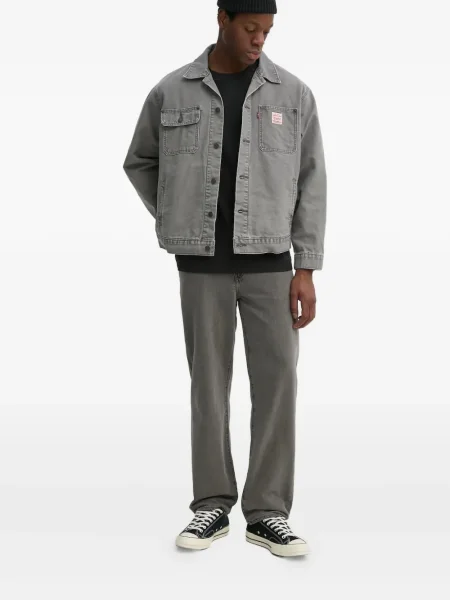 Proste jeansy Levi's 501 w paski ze stretchu dzwony niebieskie