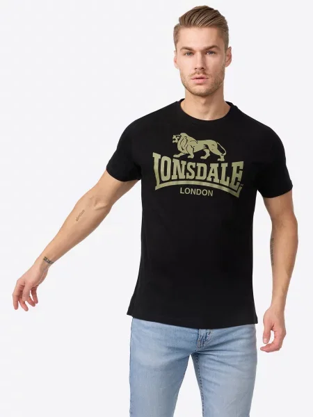 LONSDALE Tricou verde negru