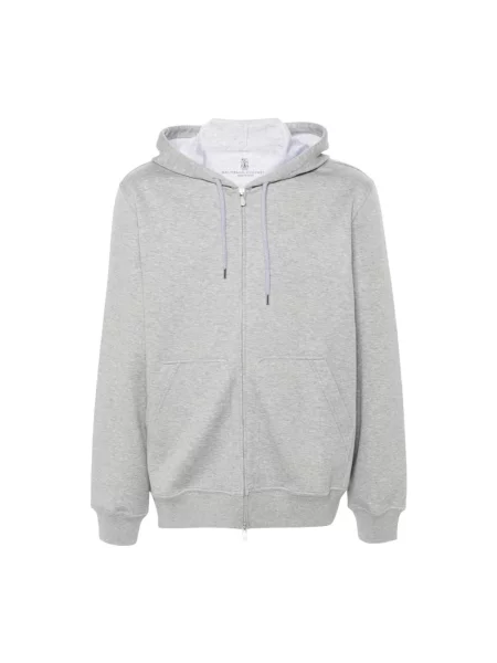 Bluza z kapturem Brunello Cucinelli z kapturem szara