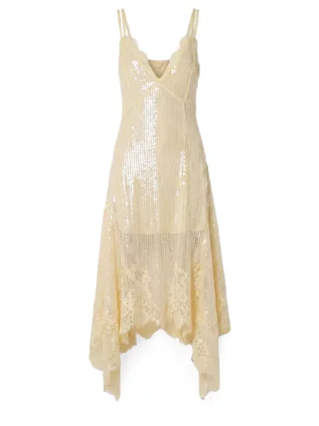 Rochie midi Monse cu paiete galben