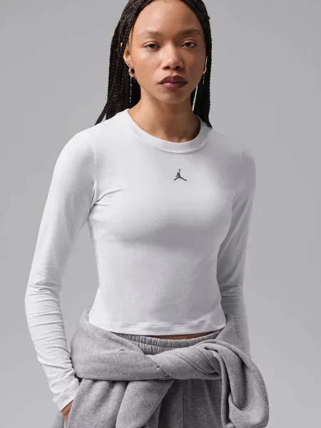 Jordan longsleeve z bawełną Brooklyn Essentials biała