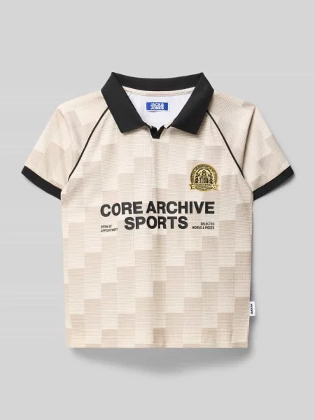 Koszulka w trykotowym stylu z kołnierzykiem polo model BREEZE FOOTBALL' Jack & Jones