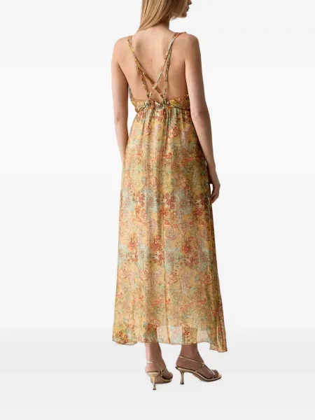 Rochie maxi Vicolo cu model floral galben