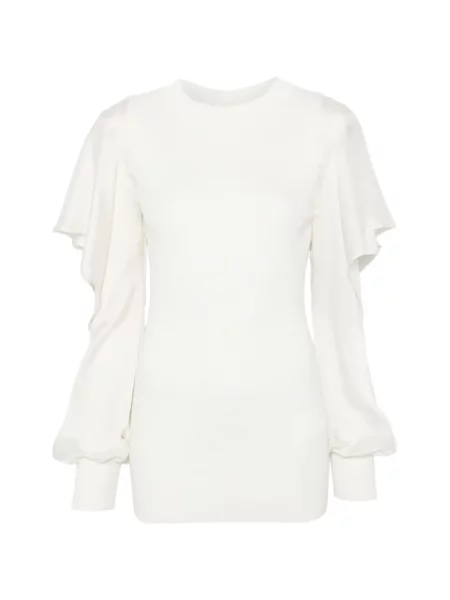 Top Sacai din satin cu volane