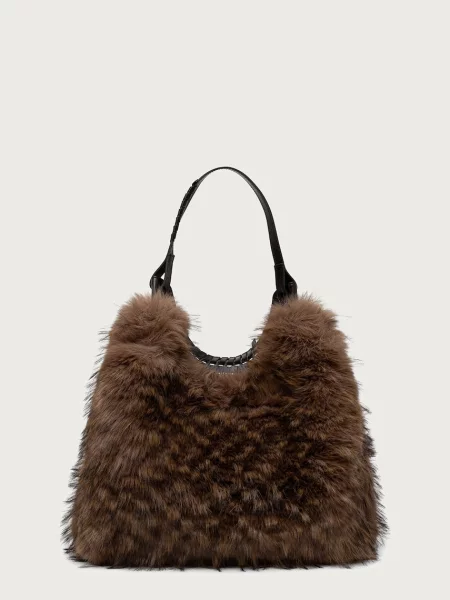 GIANNI CHIARINI Geantă shopper Dua | shearling maro