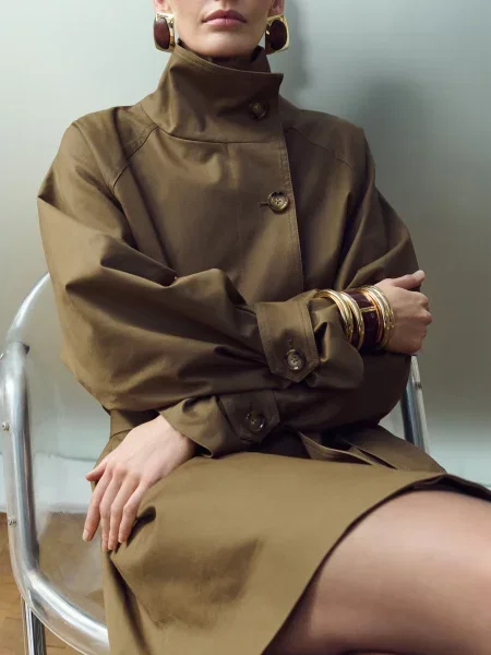 Плащ MANGO хакі