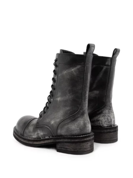 Botine Ann Demeulemeester cu șireturi din piele negru