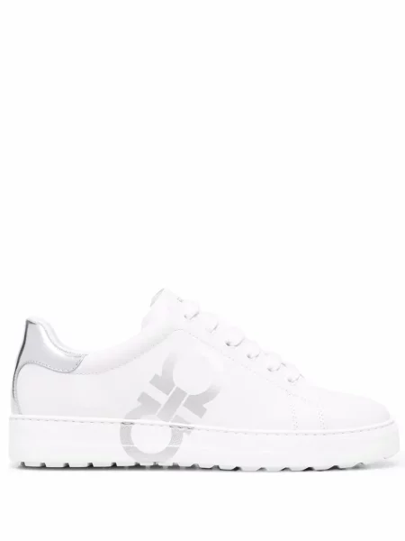 Sneakerși Salvatore Ferragamo cu imagine alb
