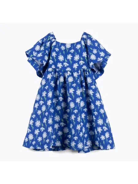 Детска рокля KID STORY Linen blue meadow синьо