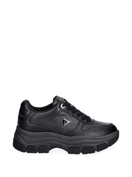 Sneakerși Guess chunky cu autograf negru