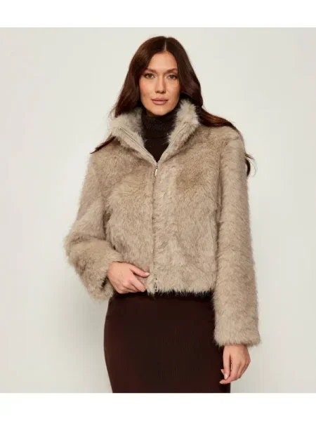 Palton de blană Marc Cain de lână bej