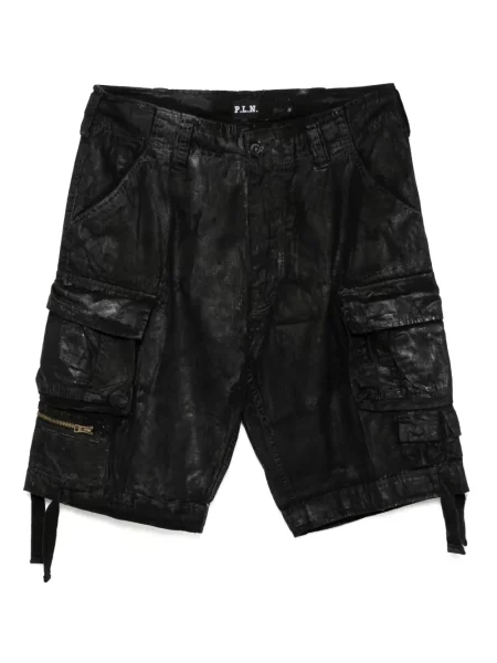 Kožené kraťasy P.l.n. černé