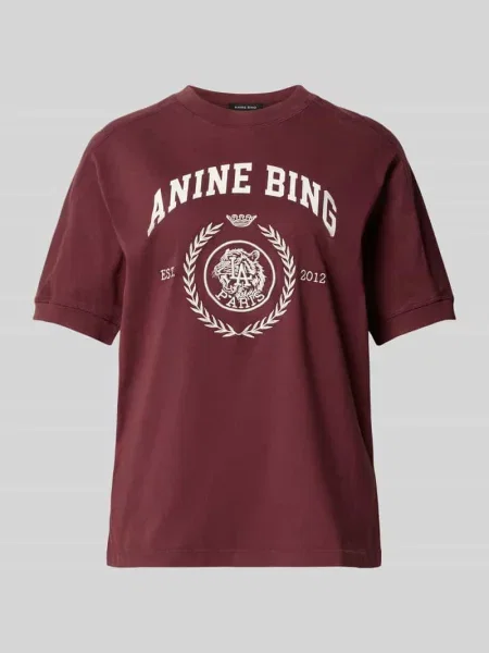 T-shirt z nadrukiem z logo w stylu collegiate Anine Bing