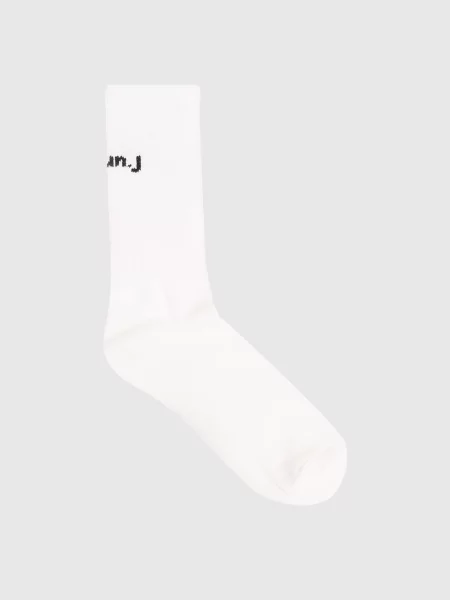 Утеплені шкарпетки з візерунком логотипа Juun.j білі