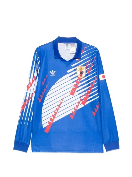 Pletena majica Adidas s cvjetnim printom s printom plava