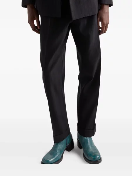 Pantaloni Prada cu dungi plisate negru