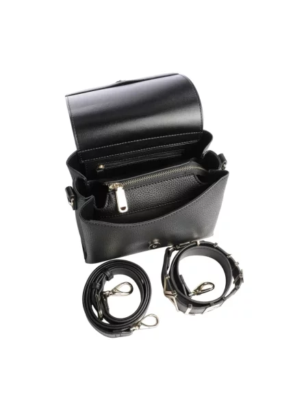 Lniana torebka Valentino By Mario Valentino czarna