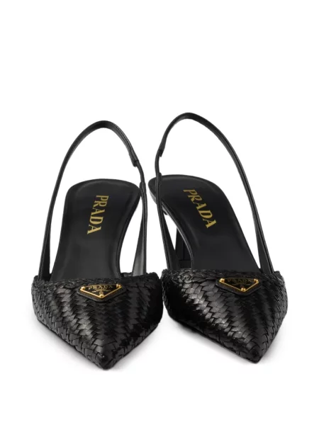 Pantofi cu toc Prada slingback cu bretele negru