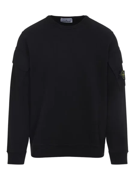 Hanorac crewneck Stone Island cu strasuri negru
