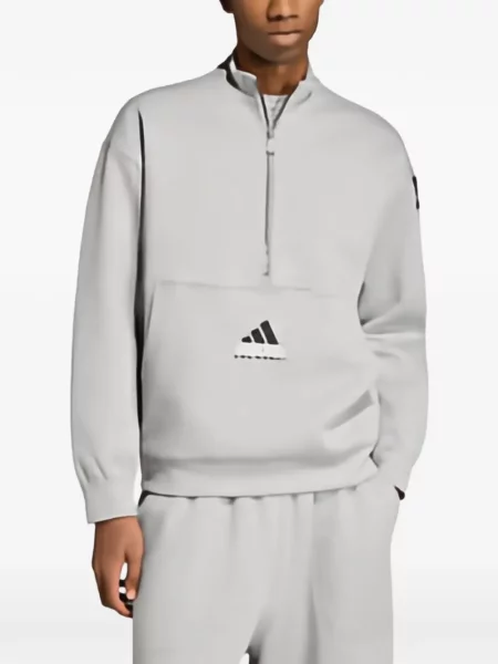 Hanorac cu fermoar Adidas gri