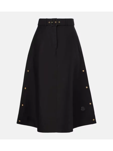 Fustă midi Moncler până la genunchi negru