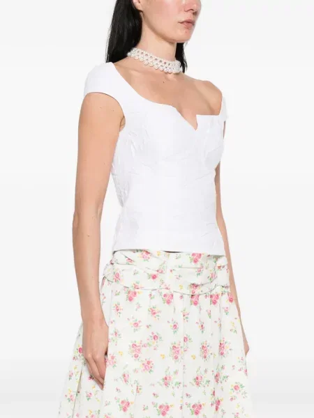 Bluzka Shushu/tong z dekoltem w serek biała