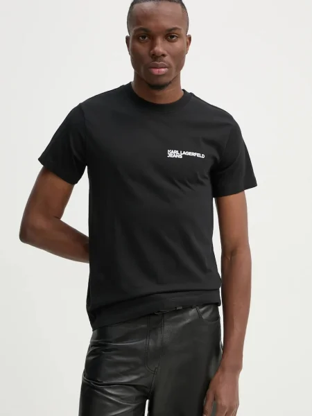 Karl Lagerfeld Jeans t-shirt ανδρικό μαύρο