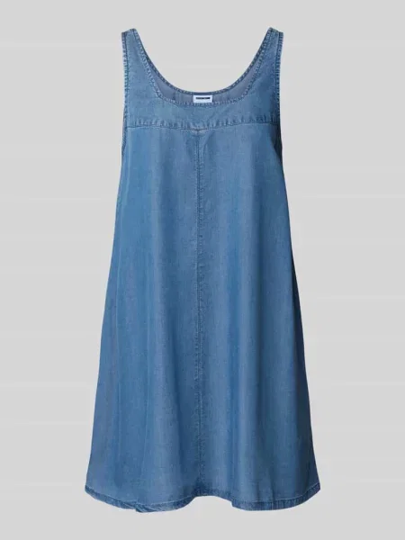 Sukienka jeansowa z lyocellu z prostokątnym dekoltem Noisy May niebieska