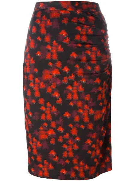 Fustă Givenchy cu imagine cu imprimeu abstract roșu