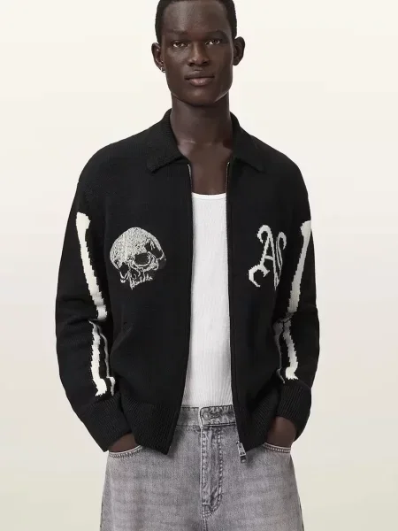 AllSaints cardigan pentru bărbați din ADRIAN alb