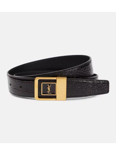 Curea Saint Laurent din piele maro